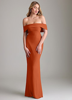 Azazie Lusinda Suknie dla druhen Syrena Zza ramienia Szyfon Do ziemi Sukienka image4