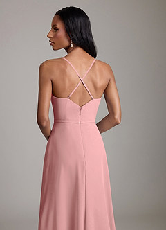 Azazie Naeem Bridesmaid Dresses Dusty Rose A-Line V-Neck Ruffle Chiffon Dress image6