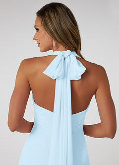 Azazie Fifi Bridesmaid Dresses Sky Blue A-Line Strapless Chiffon Convertible Dress image4