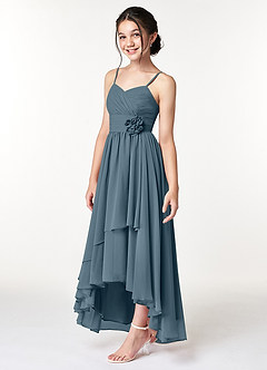Azazie Catalina Junior Twilight A-Line Ruched Chiffon Dress image3