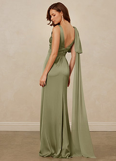 Christian Siriano Bridal for Azazie 1011 Brautjungfernkleider Meerjungfrau-Linie Schleifen Stretch-Satin Kleid Pistazie image9