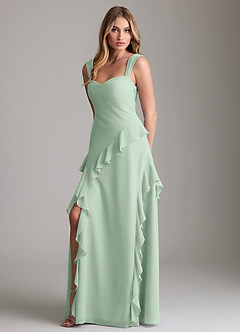 Azazie Sloane Bridesmaid Dresses Agave A-Line Sweetheart Neckline Chiffon Dress image1