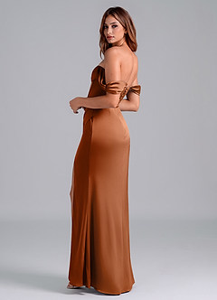 Azazie Asha Final Sale Emerald Sheath Off the Shoulder Stretch Satin Convertible Dress image2