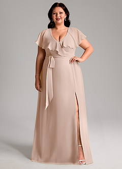 Azazie Lainey Bridesmaid Dresses English Rose A-Line with Pockets Chiffon Dress image8
