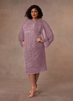 Azazie Mya Mother of the Bride Dresses Dusty Rose Sheath Scoop lace Lace Dress image7
