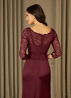 Azazie Stefani Mother of the Bride Dresses Cabernet Mermaid Lace Dress image6