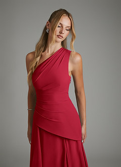 Azazie Holly Bridesmaid Dresses Scarlet A-Line Corset Chiffon Dress image7