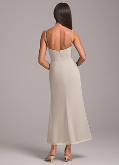 Azazie Saige Bridesmaid Dresses Frost Sheath Off the Shoulder Chiffon Convertible Dress image8