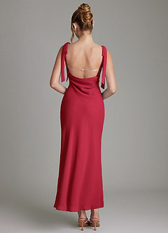 Azazie Luddie Brudtärnklänningar Klä av Sjöjungfru i Chiffong Rosett Scharlakansrött image5