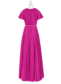 Azazie Kara Modest Bridesmaid Dresses A-Line Pleated Chiffon Floor-Length Dress image14