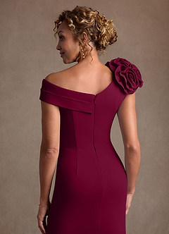 Azazie Gwynne vestidos de madre de la novia Vestido de Borgoña de Crepé elástico de Corte Sirena con Vestidos sin tirantes image8