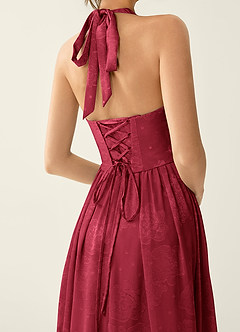 Anliem Borgogna Abito da ballo in jacquard image3
