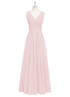 Azazie Flora Abiti da Damigella Abito A-Line in Chiffon Plissettato Rosa Rossore image7