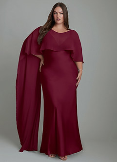 Azazie Stefania Bridesmaid Dresses Mulberry A-Line Stretch Satin Dress image9