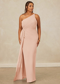 Christian Siriano Bridal for Azazie 1003 Bridesmaid Dresses English Rose Sheath One Shoulder Chiffon Dress image10