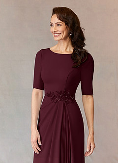 Azazie Joelle Mother of the Bride Dresses Cabernet A-Line Sequins Stretch Crepe Dress image5