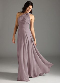 Azazie Charlize Bridesmaid Dresses Dusk A-Line One Shoulder Chiffon Dress image1