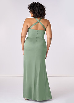Barbie ♥ Azazie Bridesmaid Dresses Matcha Mermaid Pleated Stretch Satin Dress image7