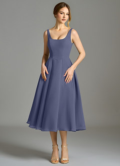 Azazie Amalie Bridesmaid Dresses Stormy A-Line Pleated Chiffon Dress image4