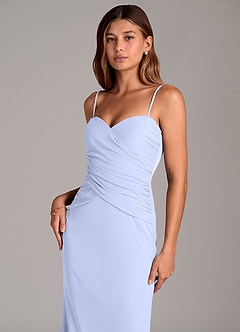Azazie Katelyn Jurken voor bruidsmeisjes Converteerbaar Jurk van Mesh met Kolom Strapless Lavendel image2