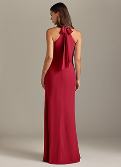 Azazie Doretta Bridesmaid Dresses Scarlet Mermaid Pleated Chiffon Dress image8