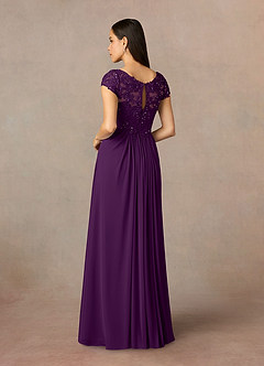 Azazie Macy Mother of the Bride Dresses Grape A-Line V-Neck Sequin Lace Lace Dress image4