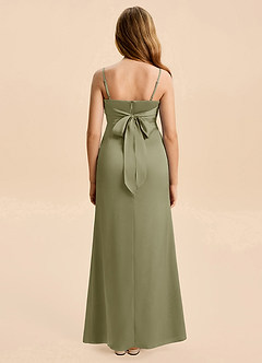 Azazie Christen Junior Pistachio A-Line Pleated Stretch Satin Dress image5