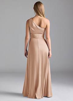 Azazie Dallas Bridesmaid Dresses English Rose A-Line One Shoulder Stretch Satin Dress image2