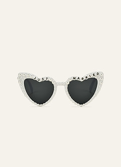 front Gafas de sol Pearl Heart listas para la foto