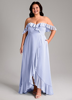 Azazie Lyra Vestidos de madrinha de casamento Vestido Lavanda de Chiffon de Linha A com Conversível image11
