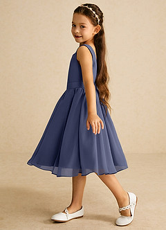 Azazie Ari Flower Girl Dresses Stormy A-Line Sleeveless Chiffon Dress image4