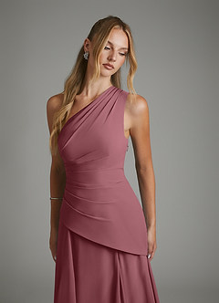 Azazie Holly Bridesmaid Dresses Desert Rose A-Line Corset Chiffon Dress image7
