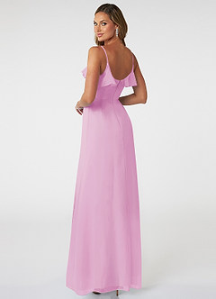 Azazie Natalia Bridesmaid Dresses Candy Pink A-Line Chiffon Dress image4