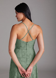 Azazie Naeem Bridesmaid Dresses Matcha A-Line Floral Burnout Dress image5
