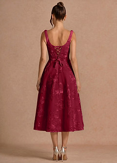 Brynn Burgundy Midi Dress image2