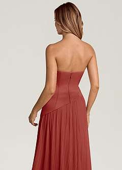 Azazie Tierney Bridesmaid Dresses Terracotta A-Line Strapless Chiffon Convertible Dress image5