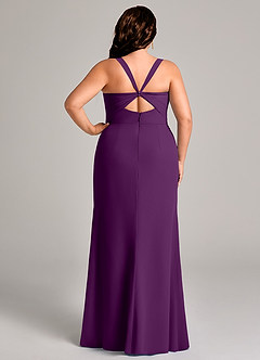 Azazie Mero Abiti da Damigella Abito Tubino in Chiffon Plissettato Uva image10