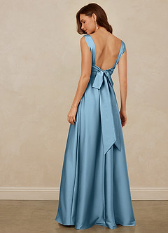 Christian Siriano Bridal for Azazie 1001 Robes de demoiselle d'honneur Robe Trapèze en Satin extensible Encolure en Forme de Cœur Acier Bleuté image5