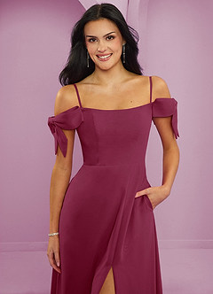 Barbie ♥ Azazie Bridesmaid Dresses Mulberry A-Line Off the Shoulder Chiffon Convertible Dress image3