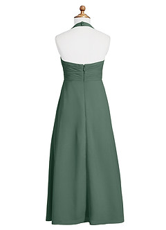 Azazie Tessie Junior Sea Moss A-Line Pleated Chiffon Dress image7