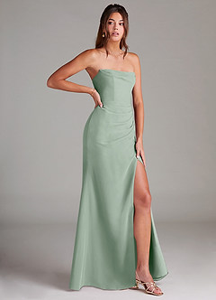 Azazie Leonis Bridesmaid Dresses Agave Sheath Strapless Chiffon Convertible Dress image8