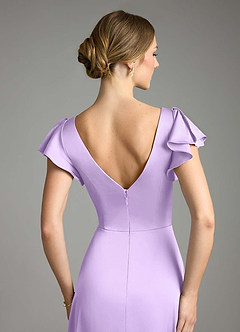 Azazie Omari Bridesmaid Dresses Lilac A-Line Stretch Satin Dress image7