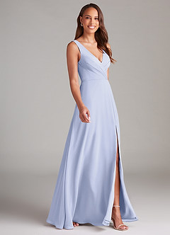Azazie Nelly Bridesmaid Dresses Lavender A-Line Pleated Chiffon Dress image3