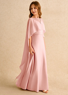 Azazie Fishie Girls Formal Flower Girl Dresses Rosette A-Line Matte Satin Dress image6