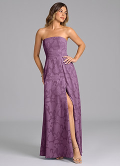 Azazie Wren Bridesmaid Dresses Wisteria A-Line Strapless Floral Burnout Dress image7