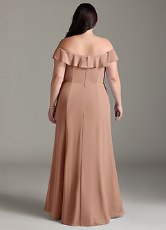 Azazie Sophie Bridesmaid Dresses Champagne Rose A-Line Off the Shoulder Chiffon Convertible Dress image7
