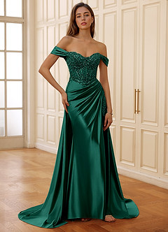 Rowane Green Corset Rhinestone Sheer Lace Prom Dress image5