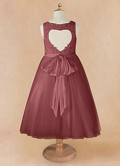 Azazie Calla Flower Girl Dresses Amethyst Ball-Gown Lace Tulle Dress image8