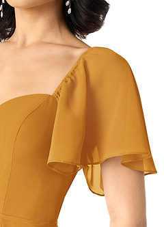 Azazie Chloe Bridesmaid Dresses Butterscotch A-Line Sweetheart Neckline Chiffon Dress image6