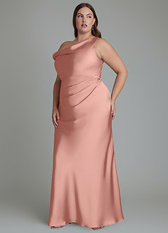 Azazie Emerson Bridesmaid Dresses Rosette Mermaid Off the Shoulder Stretch Satin Dress image11